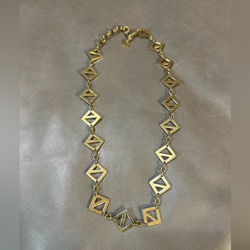 Christian Dior EUC Vintage Gold-Toned 18” Geometric Abstract Necklace (N15) - Picture 5 of 10